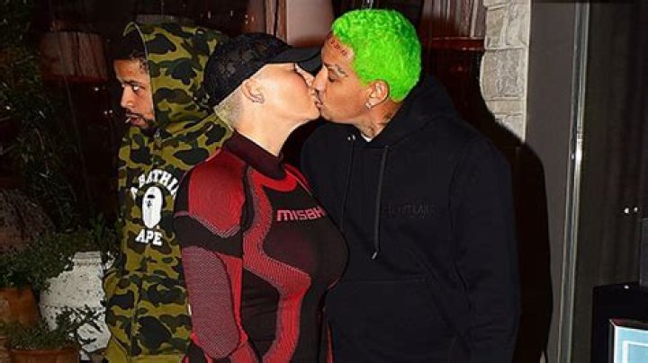 Amber Rose & Boyfriend Alexander Edwards Passionately Kiss During Romantic Evening Out