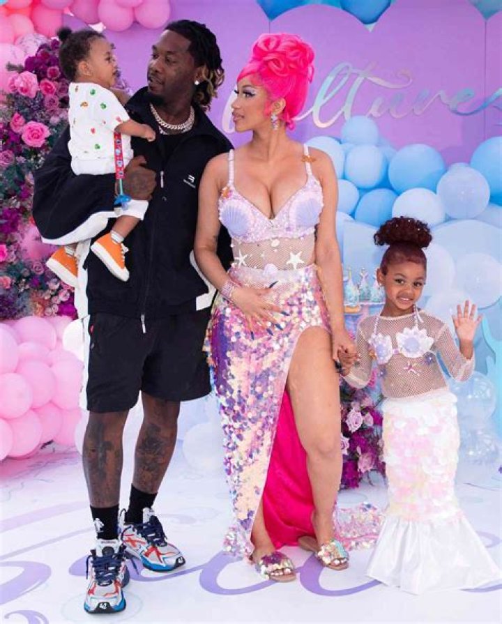Cardi B Rocks Low-Cut Pink Mini Dress For Mother’s Day Outing With Kulture, 3, & Offset