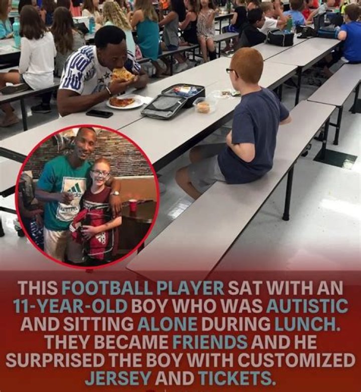 Florida State Football Player Eats Lunch With Autistic Boy At School — See Touching Pic