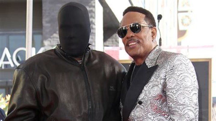 Kanye West Covers His Entire Face in a Black Mask at Charlie Wilson’s Walk of Fame Ceremony