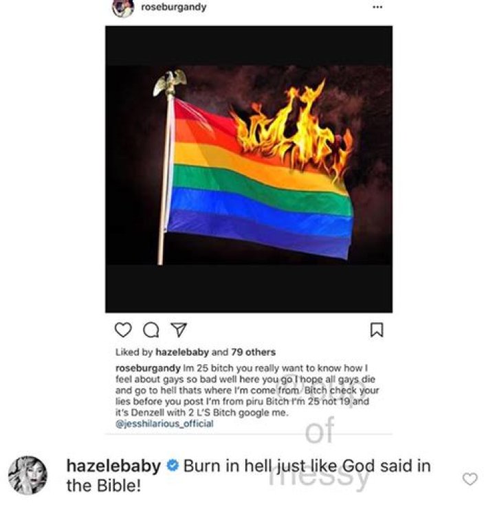‘L&HH’s Hazel E Posts Gay Flag Burning Pic On Instagram & Fans Slam Her – Hollywood Life