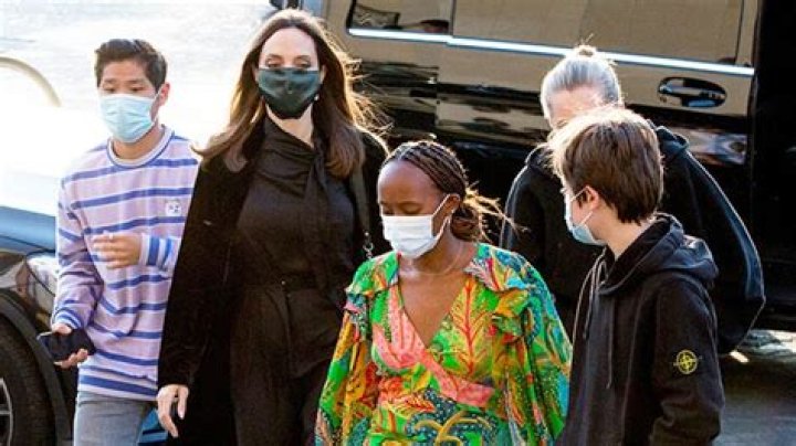 Zahara Jolie-Pitt Rocks Colorful Dress Going To Dinner With Angelina & Her Siblings — Photos